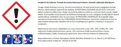 Lovela, proszek do prania ubranek niemowlęcych i dziecięcych, do kolorów, 1,625 kg