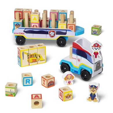 Melissa & Doug, Psi Patrol, ciężarówka, drewniany pojazd z klockami