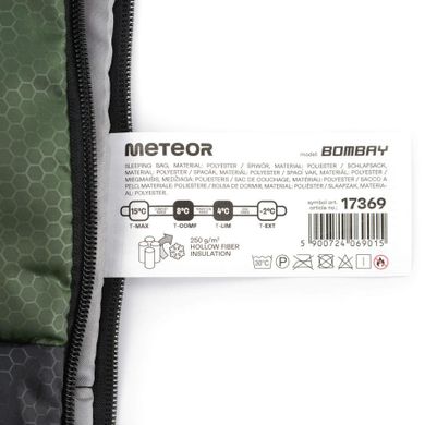 Meteor, Bombay, śpiwór, rozmiar L, oliwkowo-czarny