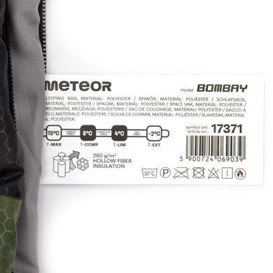 Meteor, Bombay, śpiwór, rozmiar L, zielono-czarny