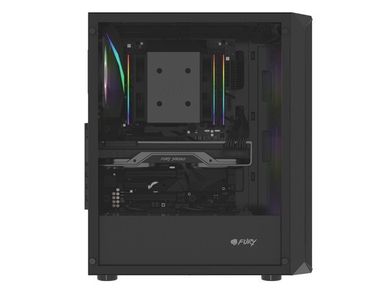 Natec, Fury Shobo SH4F RGB Midi Tower, obudowa komputerowa z oknem, czarna