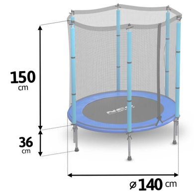 Neo-Sport, trampolina ogrodowa dla dzieci, 4,5ft/140 cm