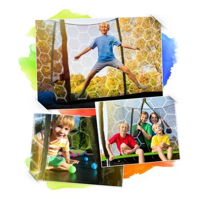 Neo-Sport, trampolina ogrodowa profilowana, z siatką wewnętrzną, 312 cm