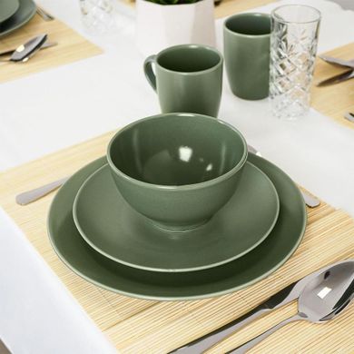 Orion, ceramiczny talerz deserowy, płytki, zielony Alfa, 21.5 cm