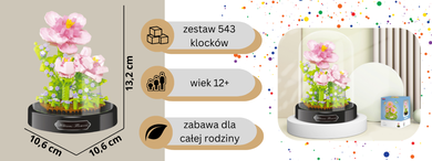 QBI, Peonie, klocki konstrukcyjne, 543 elementów