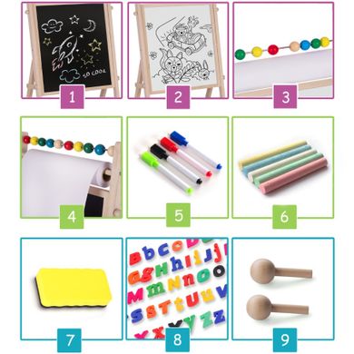 Ricokids, tablica drewniana z papierem, 78-44-29 cm