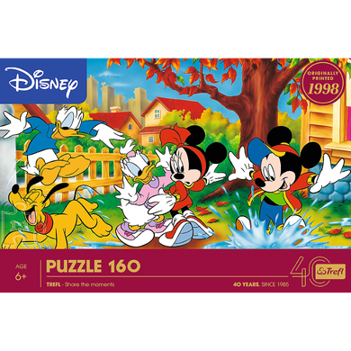 Trefl, 40-lecie, Disney, Klub przyjaciół Myszki Mickey, Zabawa w kałużach, puzzle, 160 elementów