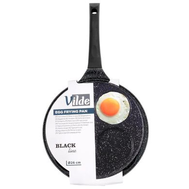 Vilde, Black Line, patelnia do jajek, granitowa, 4 otwory, 26 cm