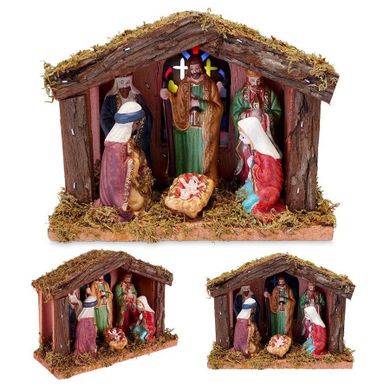Vilde, szopka bożonarodzeniowa, 6 figurek oświetlenie led, 20-8-15 cm