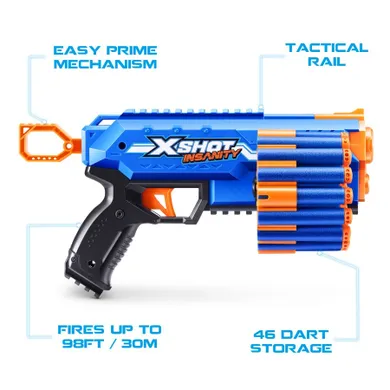 Zuru, X-Shot, Insanity Manic Blaster, wyrzutnia, 24 strzałki
