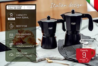 Adler, kawiarka, zaparzacz do kawy espresso, 520 ml