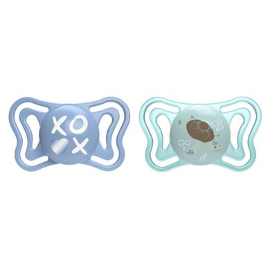 Chicco, Physioforma Light, smoczek uspokajający, silikonowy, niebieski, 6-16 m, 2 szt.