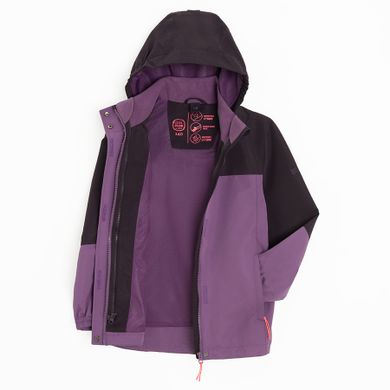 Cool Club, Wodoszczelna kurtka dziewczęca z kapturem, 3w1, Kurtka softshell, fioletowa