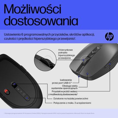 HP, 715 Rechargeable Multi-Device, mysz bezprzewodowa, bluetooth