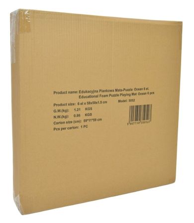 Humbi, puzzle piankowe, mata piankowa edukacyjna, dwustronna, gruba, 6 szt. 58-58-1,5 cm