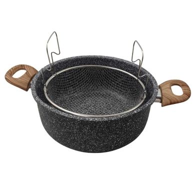 Kinghoff, garnek marmurowy z koszem do smażenia, 4l, kh-1985