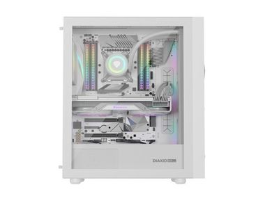 Natec, Genesis Diaxid 605 ARGB Midi Tower, obudowa komputerowa, USB-C, biała