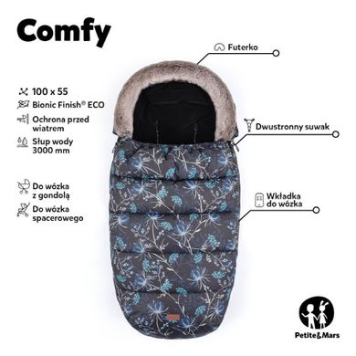 Petite&Mars, Comfy, śpiworek zimowy, 4w1, forever black