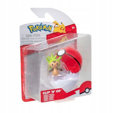 Pokemon, Clip'N'Go, Seria 14, zestaw Poke Ball z figurką Chespin