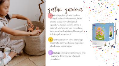 QBI, Peonie, klocki konstrukcyjne, 543 elementów