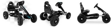 Ricokids, gokart dziecięcy na pedały, czarny, do 30 kg, RK-591