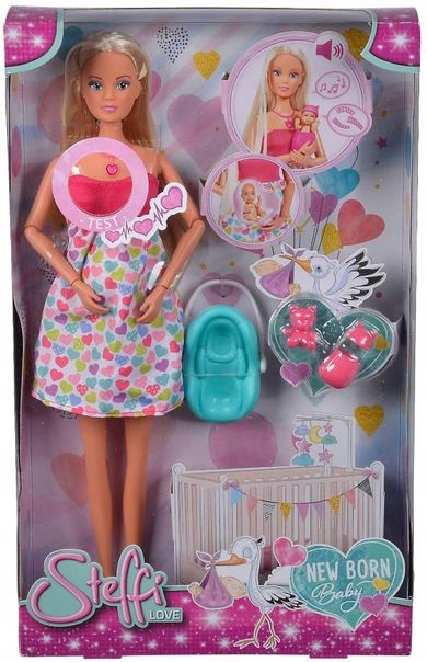 Steffi Love, lalka w ciąży z dźwiękami, zestaw z akcesoriami