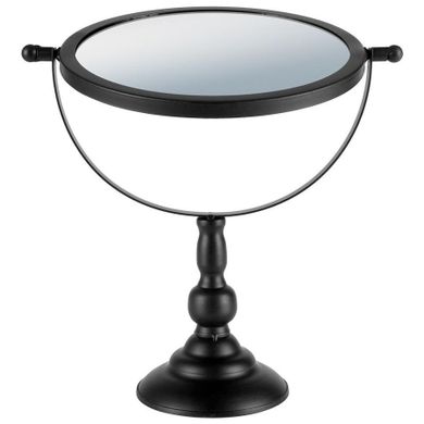 Vilde, lusterko na nóżce kosmetyczne do makijażu, metalowe, czarne, 25-33 cm