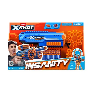 Zuru, X-Shot, Insanity Manic Blaster, wyrzutnia, 24 strzałki