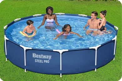Bestway, basen ogrodowy stelażowy, zestaw 7w1, 366-76 cm