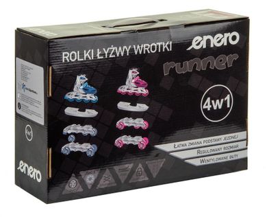 Enero, łyżworolki wrotki łyżwy, 4w1, różowe, rozmiar 26-29