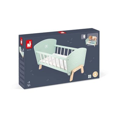 Janod, drewniane łóżeczko dla lalek, Zen