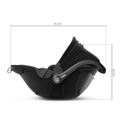 Kiddy, Evoluna, I-size 2, fotelik samochodowy, Midnight Black, 45-83 cm, 0-13 kg
