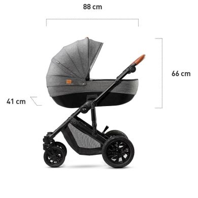 Kinderkraft, Prime, wózek wielofunkcyjny 3w1, szary