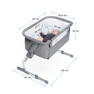 Kinderkraft, Uno Up, łóżeczko dostawne, Grey Melange