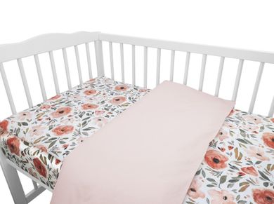 MimiNu, Kwiaty Begonii, 2-częściowy komplet pościeli, 90-120 cm