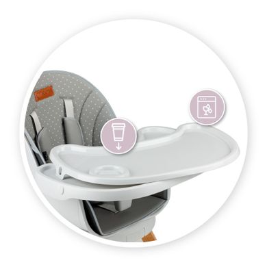 Momi, Woodi, krzesełko do karmienia, 3w1, szare