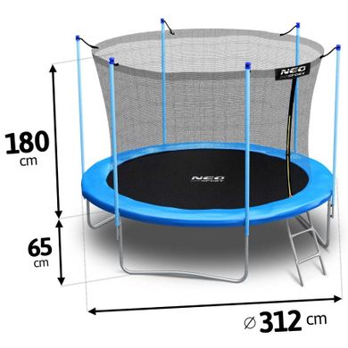 Neo-Sport, trampolina ogrodowa z siatką wewnętrzną, 312 cm