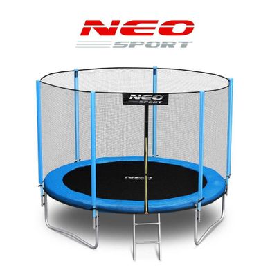 Neo-Sport, trampolina ogrodowa z siatką zewnętrzną i drabinką, 312 cm