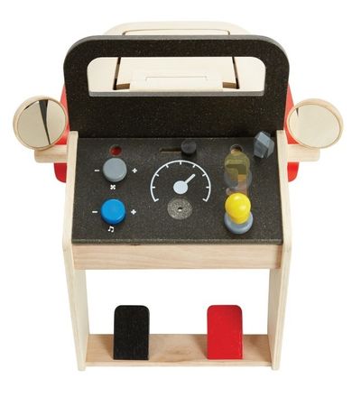 Plan Toys, Mały Mechanik, drewniany serwis samochodowy