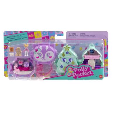 Polly Pocket, Świąteczny zestaw kompaktowy, zestaw z laleczką i akcesoriami
