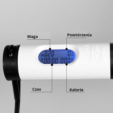 Profesjonalna skakanka crossfit z elektronicznym licznikiem LCD, różowo-biała