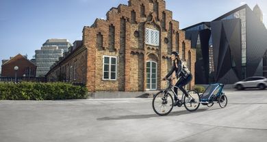 Thule, Chariot Sport 1, przyczepka rowerowa dla dziecka, zielono-niebieska