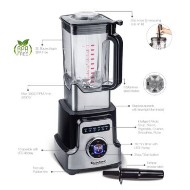 TurboTronic, TT-PB800, blender kielichowy, wysokobrotowy, 2l, 2000W