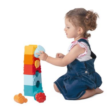Chicco, Eco+, Układanka i wieża 2w1, zwierzątka
