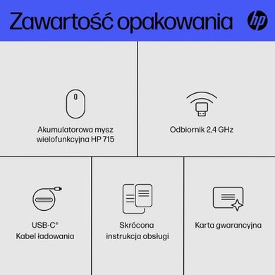 HP, 715 Rechargeable Multi-Device, mysz bezprzewodowa, bluetooth