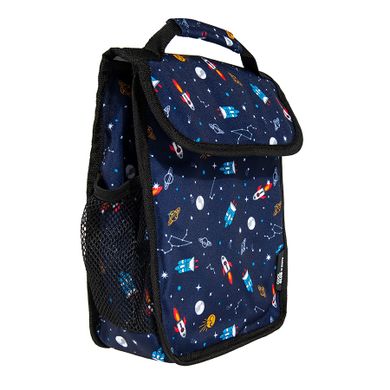 Kayokki, Plecak szkolny na kółkach i termiczny lunchbox, zestaw, granatowy, kosmos