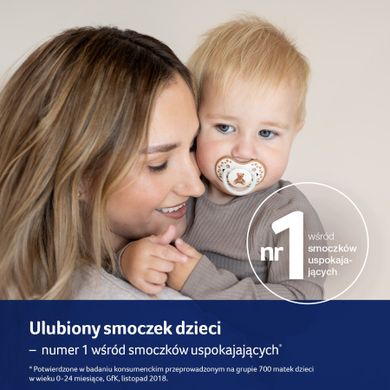 Lovi, Teddy Love, smoczek silikonowy, dynamiczny, 6-18 m, 2 szt.