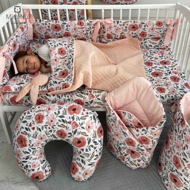 MimiNu, Kwiaty Begonii, 2-częściowy komplet pościeli, 90-120 cm