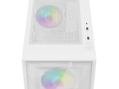 Natec, Genesis Diaxid 605 ARGB Midi Tower, obudowa komputerowa, USB-C, biała