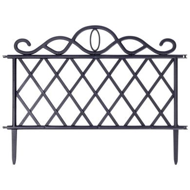 ProGarden, płotek ogrodowy, czarny, 5 elementów, 48-27 cm